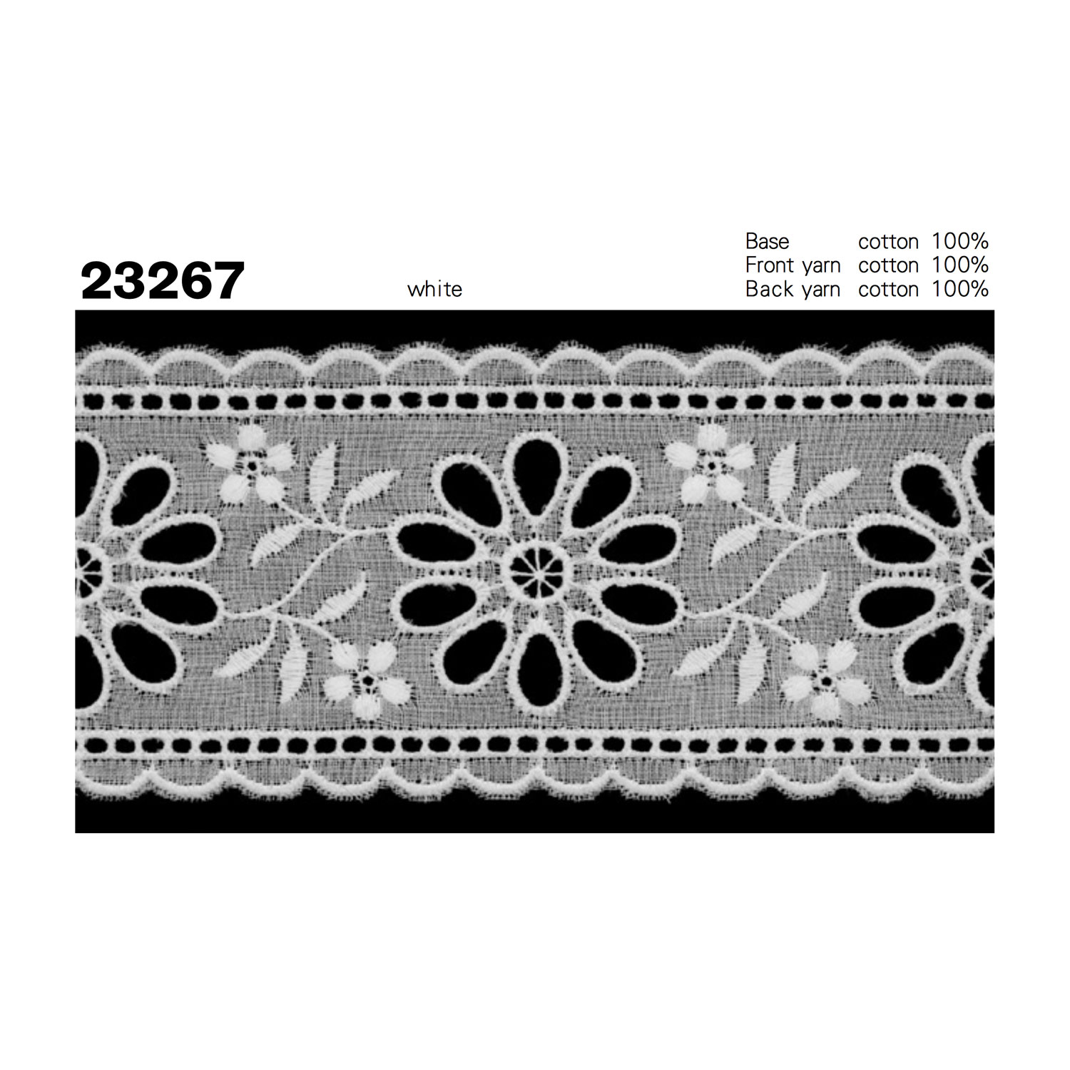 23267 دانتيل قطني ضيق Kyowa Lace
