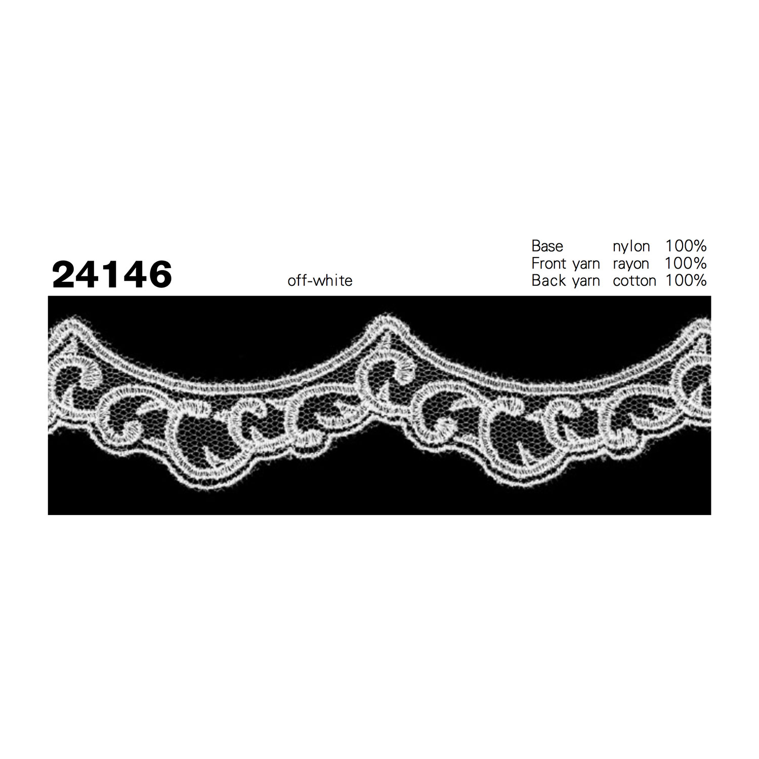 24146 تول دانتيل ضيق Kyowa Lace