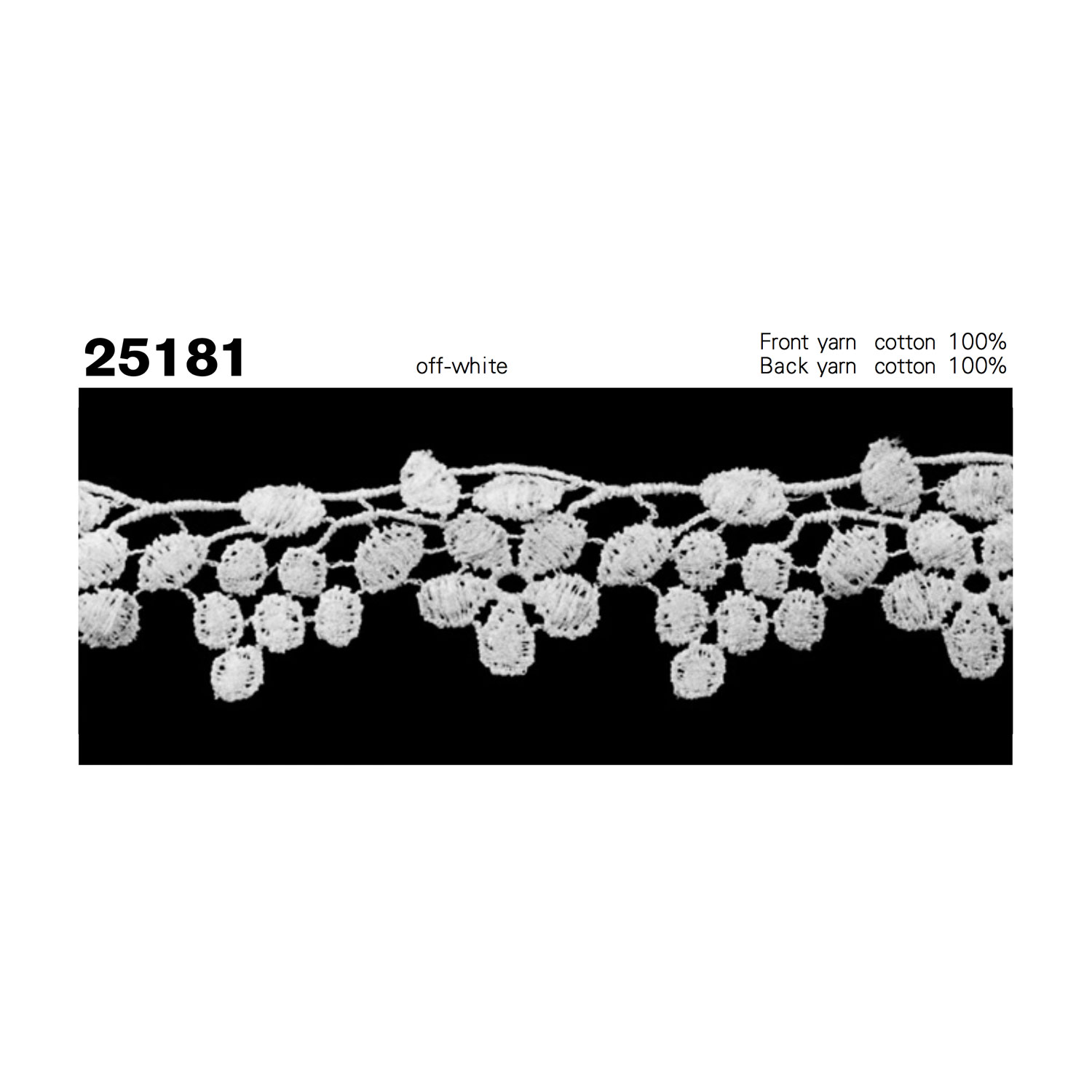 25181 دانتيل كيميائي ضيق Kyowa Lace