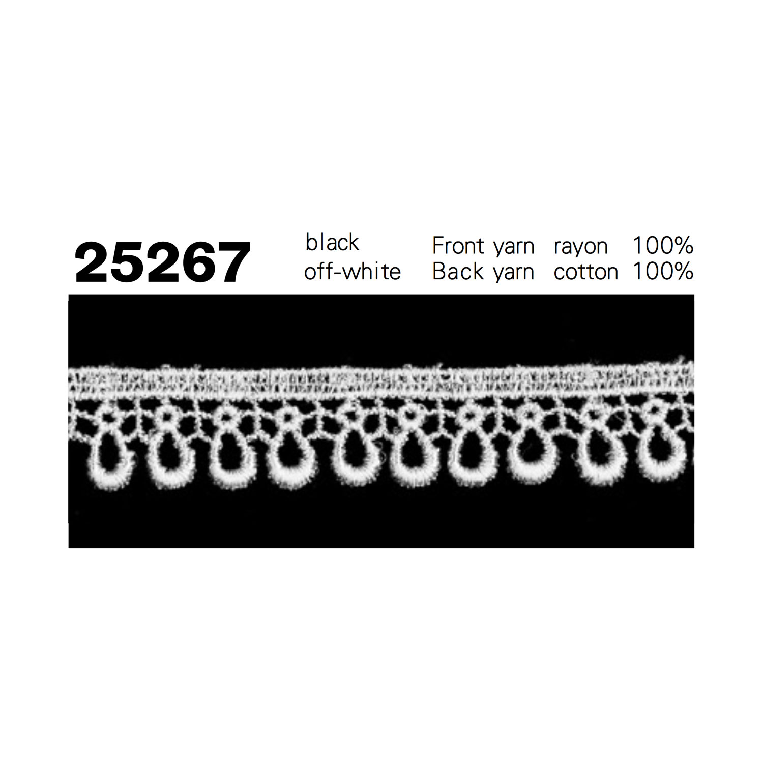 25267 دانتيل كيميائي ضيق Kyowa Lace