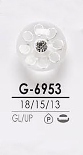 G6953 زر حجري كريستالي على طراز Pin Curl قابل للتلوين[Buttons] IRIS