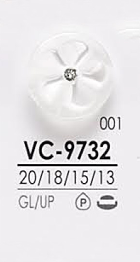VC9732 زر حجر كريستال بنمط Pin Curl قابل للتلوين[أزرار] IRIS