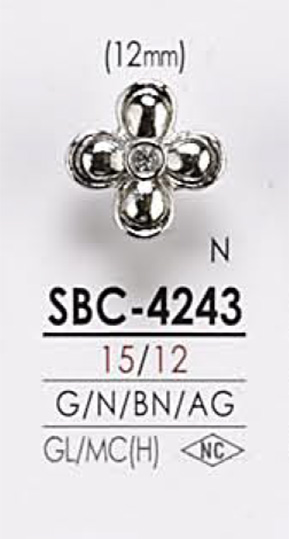 SBC4243 زر معدني بنقشة زهرة[أزرار] IRIS