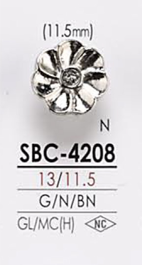 SBC4208 زر بنقشة زهرية معدنية[Buttons] IRIS