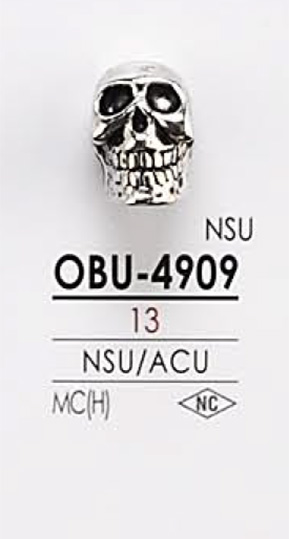 OBU4909 زر معدني على شكل جمجمة[أزرار] IRIS