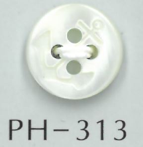 PH313 زر من الصدف بأربع فتحات مع نقش مرساة[أزرار] Sakamoto Saji Shoten