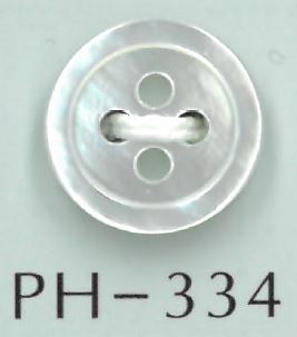 PH334 زر صدف مسطح الحافة ذو 4 فتحات[أزرار] Sakamoto Saji Shoten