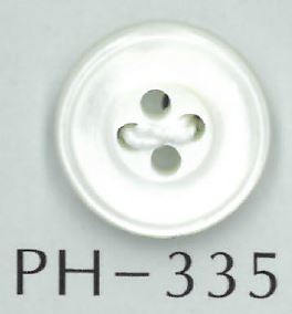 PH335 زر صدفي مزدوج الحافة ذو 4 ثقوب[Buttons] Sakamoto Saji Shoten