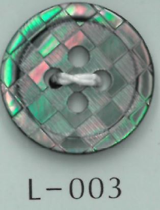 L-003 زر صدفي مربعات بحافة 4 ثقوب[أزرار] Sakamoto Saji Shoten