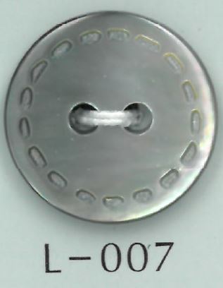 L-007 زر من الصدف الطبيعي محفور بنمط غرزة ذو فتحتين[أزرار] Sakamoto Saji Shoten