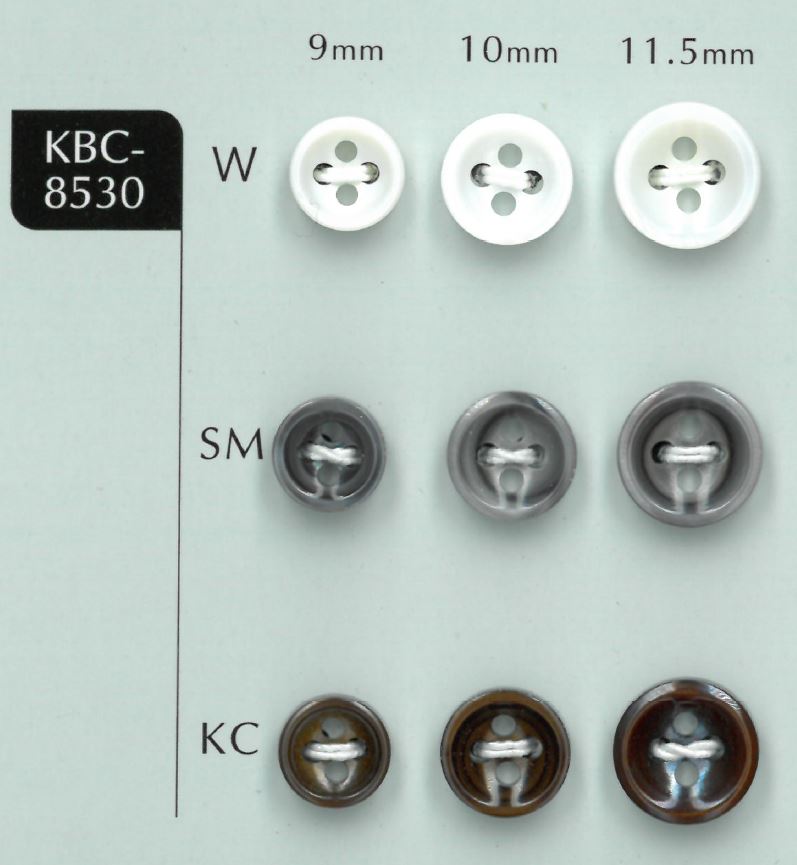 KBC-8530 زر صدف مقعر سميك 3 مم بأربعة ثقوب[Buttons] Sakamoto Saji Shoten