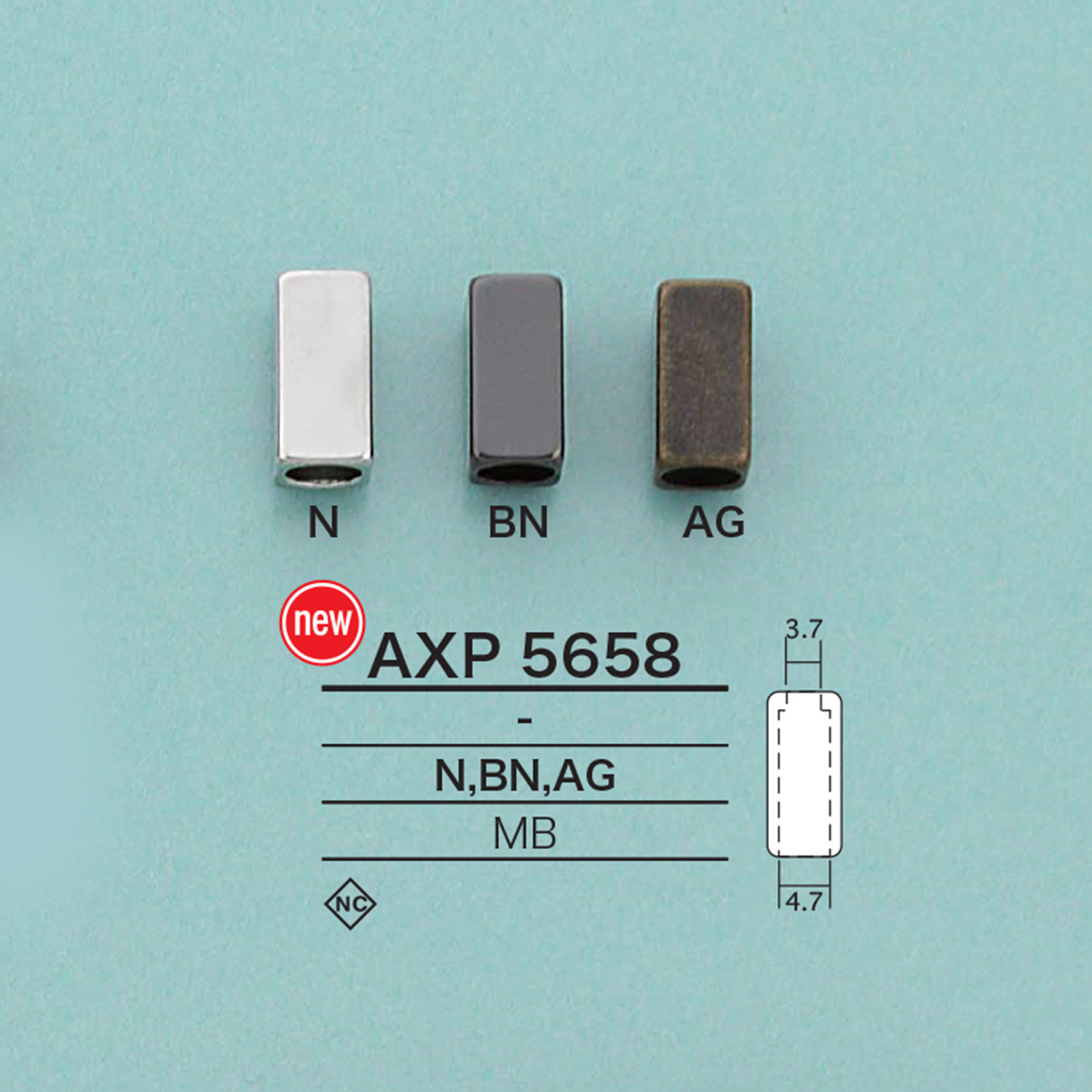 AXP5658 نهاية حبل مربعة[أبازيم وحلقات] IRIS