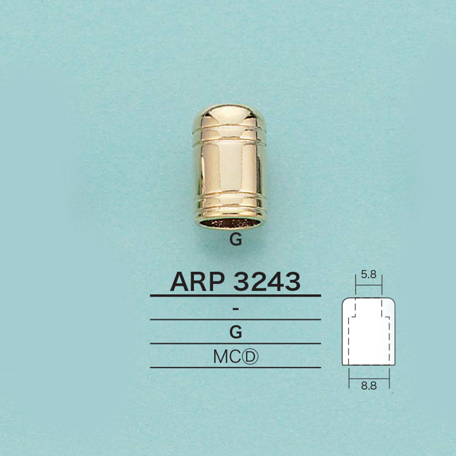 ARP3243 نهاية حبل على شكل أنبوب (تشطيب مطلي)[أبازيم وحلقات] IRIS
