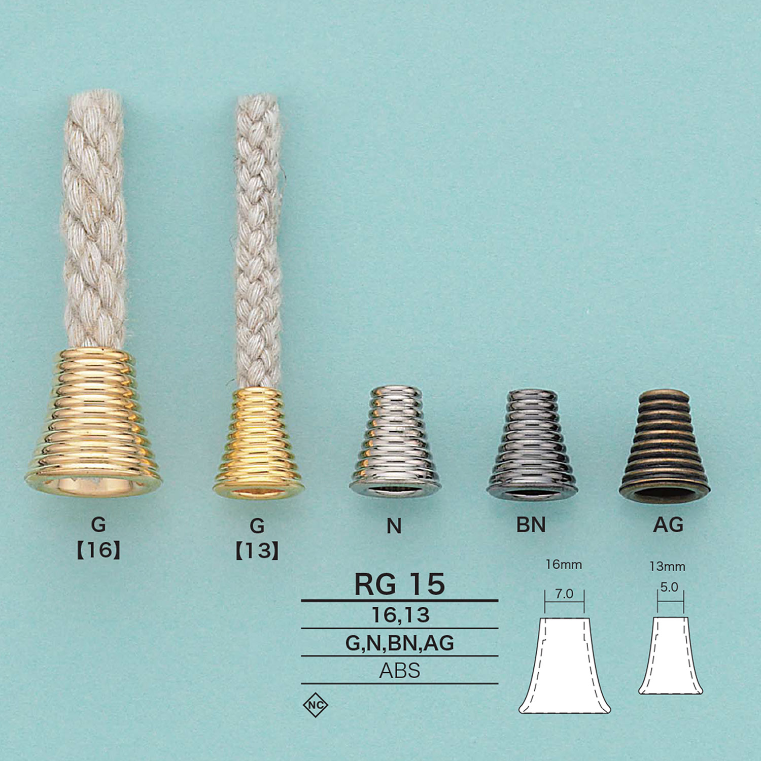 RG15 نهاية رباط متسعة (تشطيب مطلي)[أبازيم وحلقات] IRIS