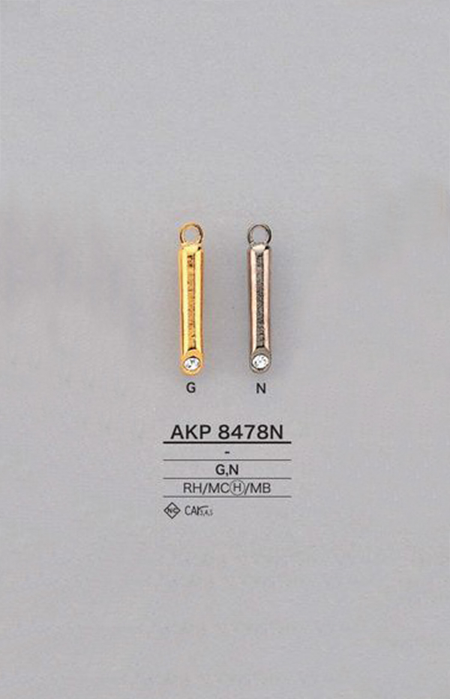 AKP8478N لسان سحاب أسطواني مرصع بأحجار الراين IRIS