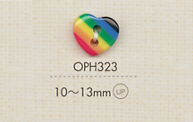 OPH323 DAIYA BUTTONS زر من البوليستر على شكل قلب (قوس قزح)[أزرار] DAIYA BUTTON