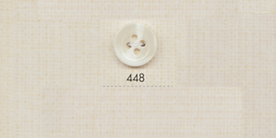 448 DAIYA BUTTONS زر بوليستر بنمط قرن الجاموس بأربعة ثقوب (أبيض)[Buttons] DAIYA BUTTON