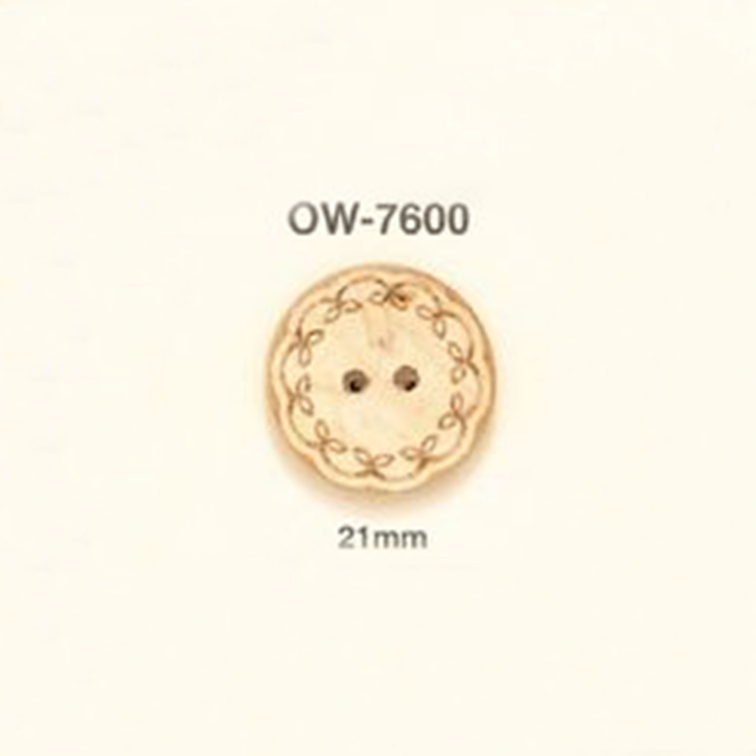 OW-7600 زر خشبي بنقشة زهرة[أزرار] IRIS