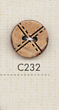 C232 زر من خشب طبيعي بفتحتين[أزرار] DAIYA BUTTON
