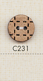 C231 زر خشبي طبيعي بفتحتين بنمط غرزة[أزرار] DAIYA BUTTON
