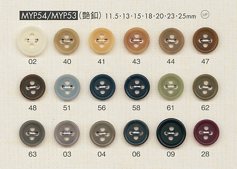 MYP53 زر بوليستر لامع بسيط بأربعة ثقوب[أزرار] DAIYA BUTTON