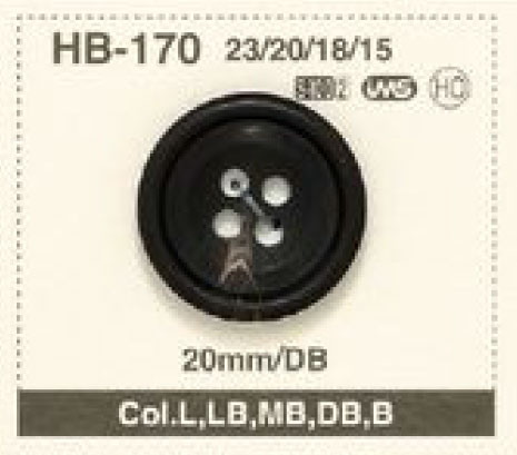 HB-170 زر مصنوع من قرن جاموس الماء الطبيعي للبدلات/الجاكيتات، 4 فتحات[أزرار] IRIS