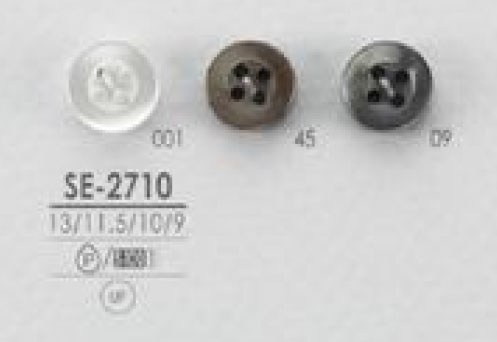 SE-2710 زر بوليستر بسيط بنمط الصدفة بأربعة ثقوب للقمصان والبلوزات[أزرار] IRIS