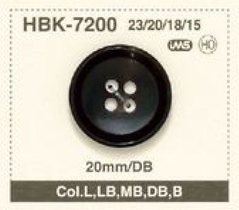 HBK-7200 زر قرن من مادة طبيعية من جاموس الماء بأربعة ثقوب للبدلات والجاكيتات[أزرار] IRIS