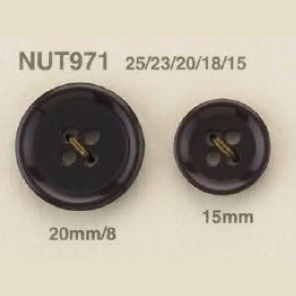 NUT-971 زر 4 فتحات من مادة الجوز الطبيعية[أزرار] IRIS