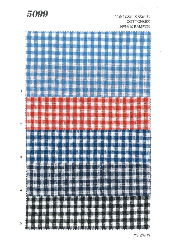 MU5099 نقشة غينغهام المربعة من الكتان[نسيج / قماش] Ueyama Textile