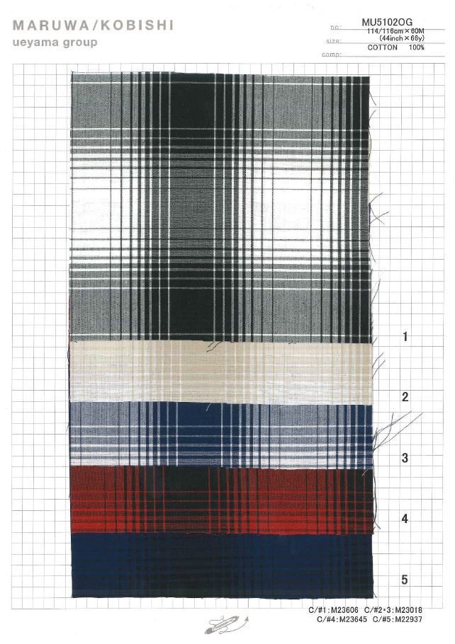 MU5102OG قماش تايب رايتر بنقشة كاروهات أومبري[نسيج / قماش] Ueyama Textile