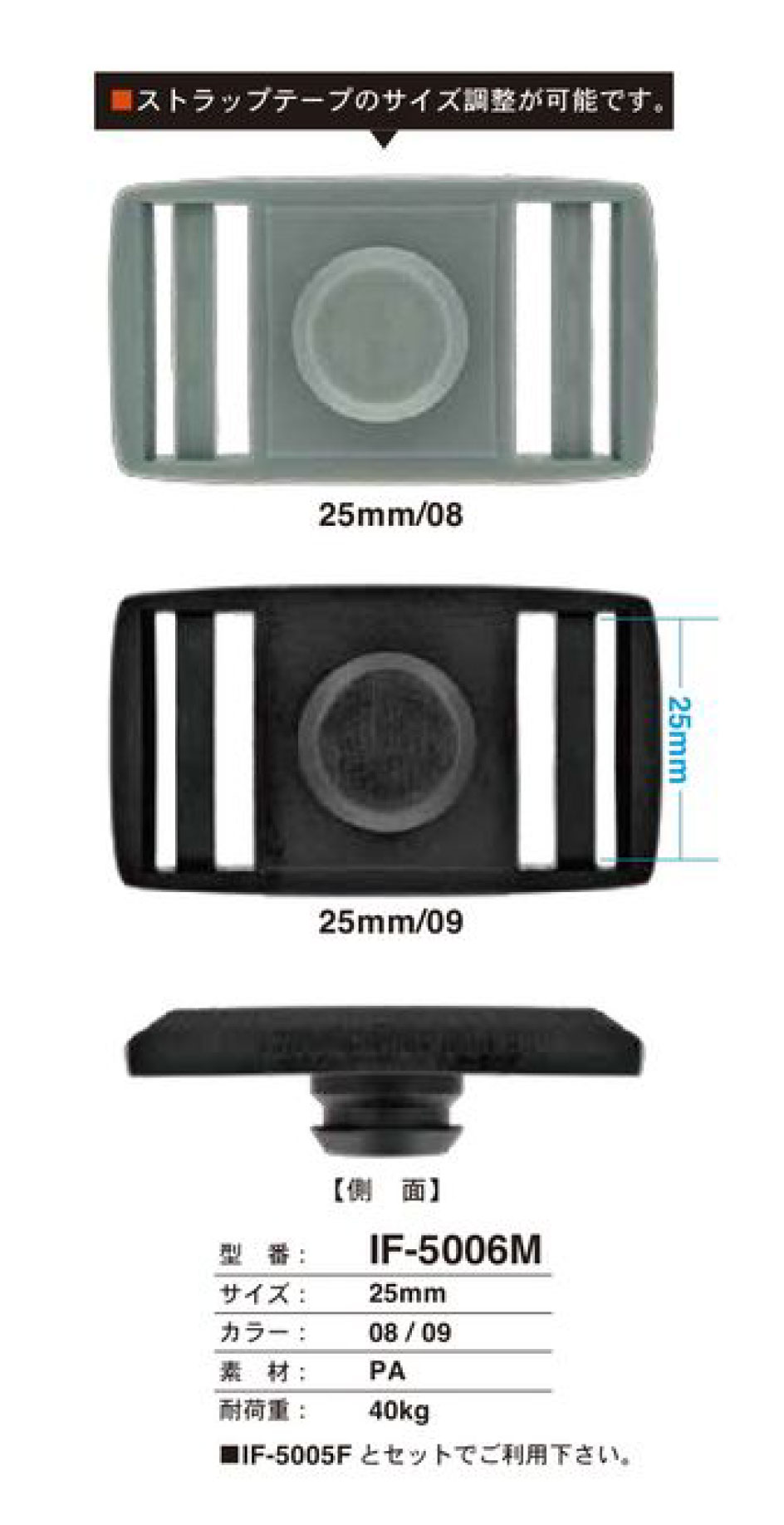 IF-5006M زر كبس PUSH 25MM FIDLOCK
