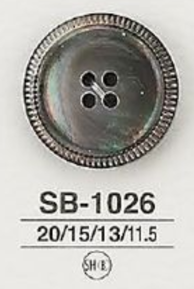 SB-1026 زر لامع بأربع فتحات مصنوع من صدف عرق اللؤلؤ الأسود[أزرار] IRIS