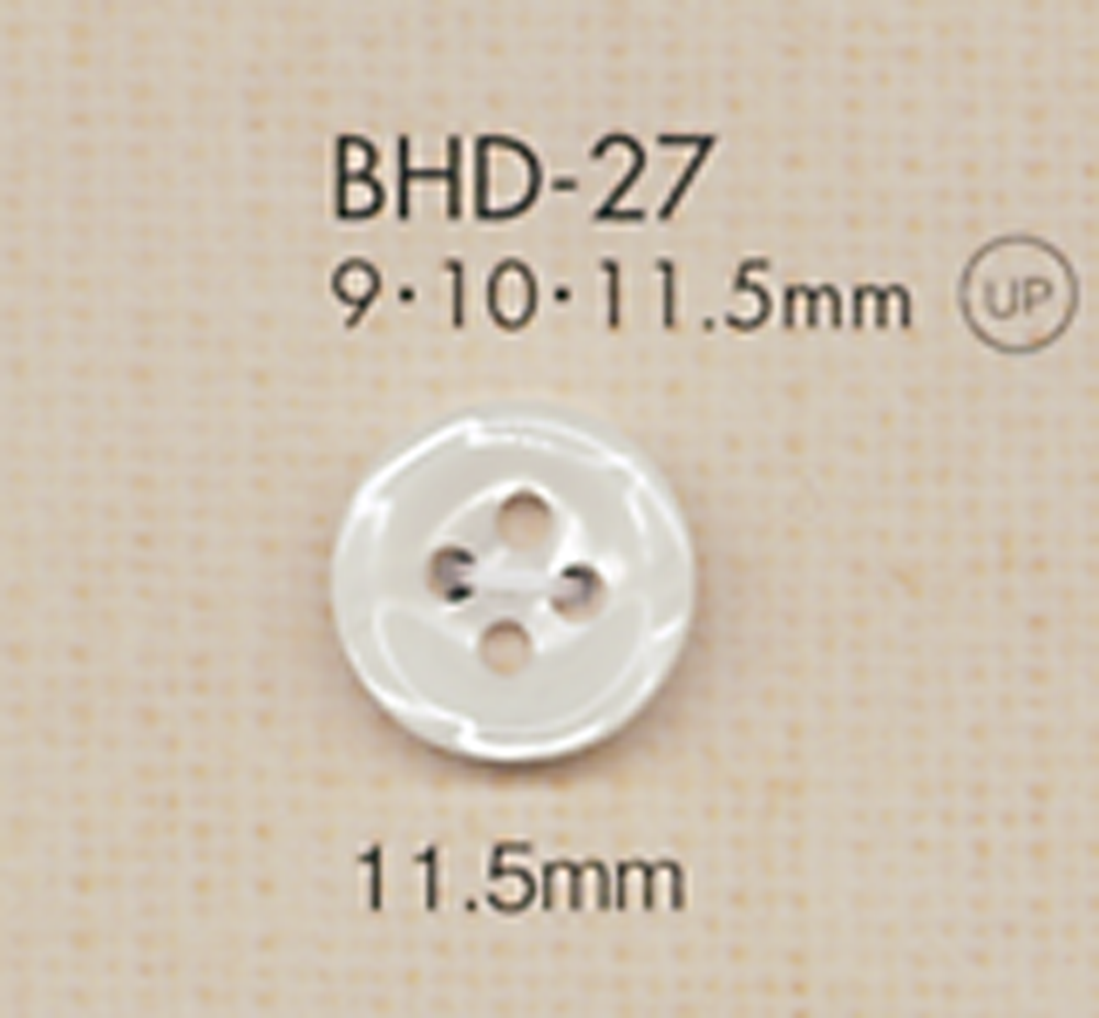 BHD27 DAIYA BUTTONS زر بوليستر بمظهر الصدف، رباعي الثقوب، مقاوم للصدمات RIVER[أزرار] DAIYA BUTTON