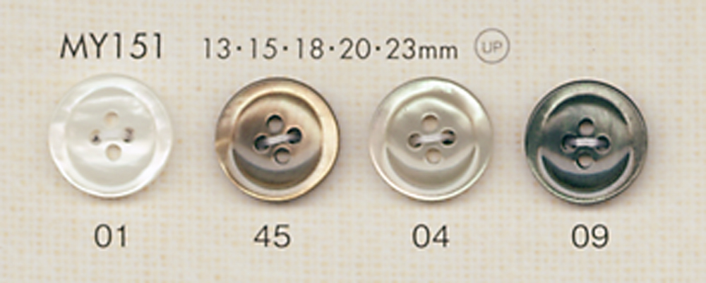 MY151 DAIYA BUTTONS زر بوليستر بمظهر الصدف بأربع فتحات وحافة[Buttons] DAIYA BUTTON