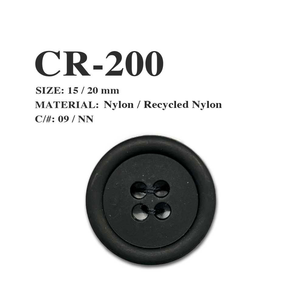 CR-200 زر من النايلون المعاد تدويره بنمط شبكة الصيد بأربعة ثقوب[أزرار] Morito (MORITO)