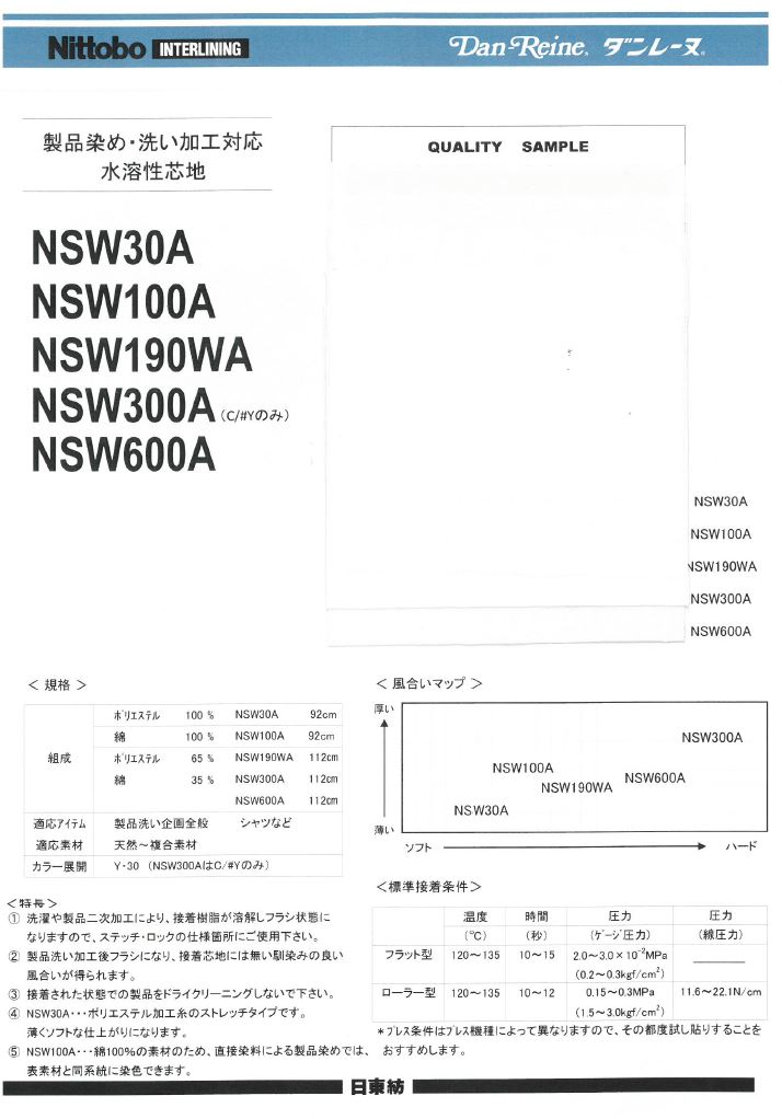 NSWSAMPLE بطاقة عينة[بطاقة عينات] Nittobo Advantex