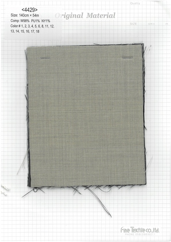 4429 تريبيكال صوف مطاطي، سادة ومخطط[Textile / Fabric] Fine Textile
