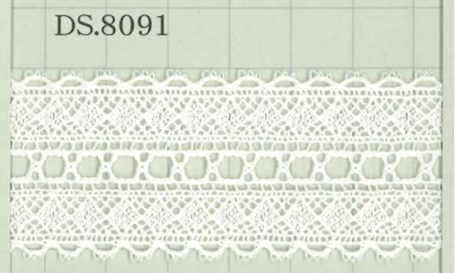 DS8091 عرض دانتيل قطني: 33mm DAISADA