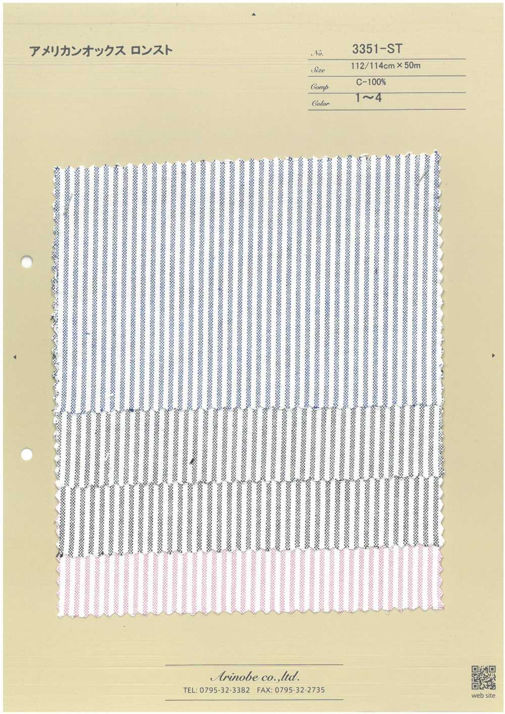 3351-ST أوكسفورد أمريكي بخطوط طولية طويلة[Textile / Fabric] Arinobe Shoten