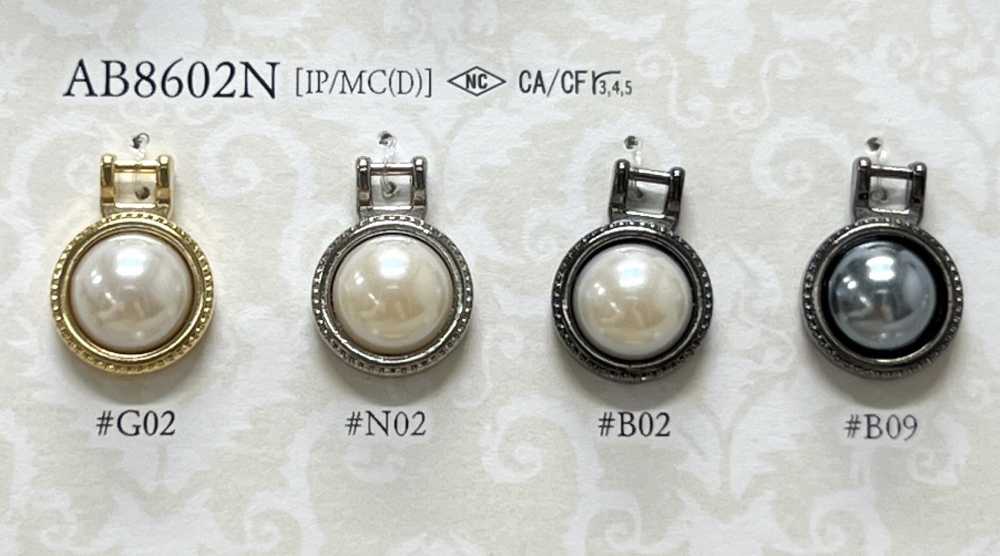 AB8602N طرف سحاب مصبوب/مطلي باللؤلؤ IRIS