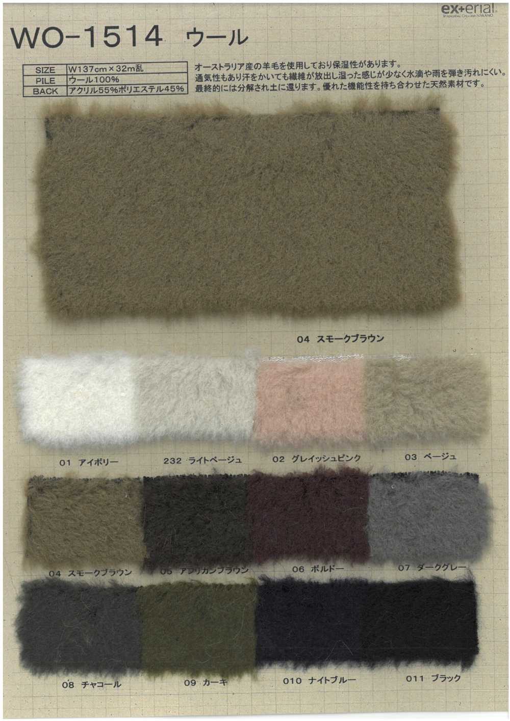 WO-1514 فرو صناعي [صوف الخروف][Textile / Fabric] Nakano Knit Industry