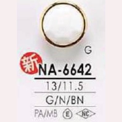 NA6642 زر بساق نفقية من راتنج النايلون/النحاس الأصفر[أزرار] IRIS
