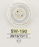 SW190 زر أبيض من عرق اللؤلؤ بأربعة ثقوب[أزرار] IRIS
