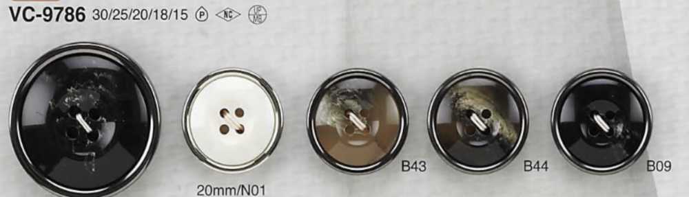 VC9786 زر بأربع فتحات من راتنج البوليستر/النحاس الأصفر[أزرار] IRIS
