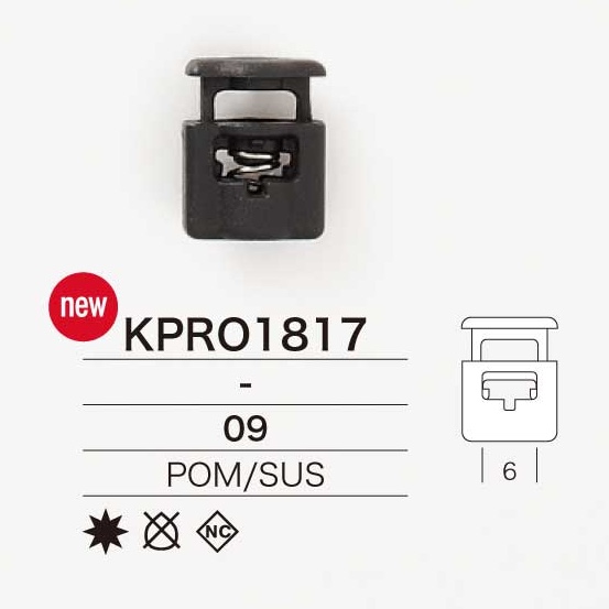 KPRO1817 قفل حبل من راتنج البوليأسيتال/الفولاذ المقاوم للصدأ[أبازيم وحلقات] IRIS