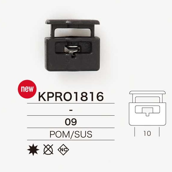 KPRO1816 قفل الحبل من راتنج البولي أسيتال/الفولاذ المقاوم للصدأ[أبازيم وحلقات] IRIS