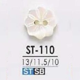 ST110 زر Takase Shell ذو فتحتين، بشكل زهرة[Buttons] IRIS