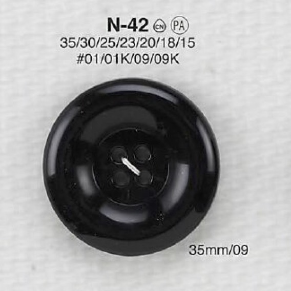 N42 زر بأربع فتحات مصنوع من راتنج النايلون[أزرار] IRIS