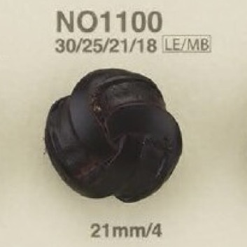 NO1100 زر بساق بنصف حلقة بحلقة مستطيلة من الجلد/النحاس الأصفر[أزرار] IRIS